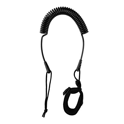 Heytur Coiled SUP Leash 10' Surfboard Leash Sup Leg Rope Strap Stand Up Paddleboard Leash (5mm Schwarz)