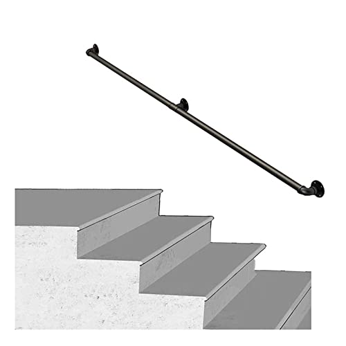Treppengeländer Treppenhandläufe, Handlauf-Komplettset, Professionelles Industrielles Schmiedeeisenrohr Antirutsch-Treppenhandlauf Innentreppengeländer (Size : 5Ft) (12 Feet) rutschfest