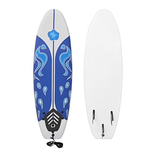 vidaXL Surfboard mit Traktionspad Surfbrett Wellenreiter Stand Up Paddle SUP Board Paddelboard Paddling Surf-Board Blau 170cm 90kg