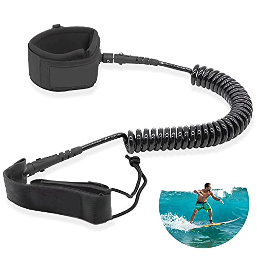 Leash Sup Board, 7mm&10Ft Surfboard Leash, TPU Paddle Leash mit Fußschlaufe, sup Leine für Stand Up Paddle Board Surfboard