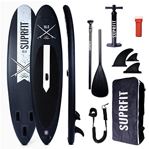 SUPRFIT Stand Up Paddling Board, SUP Board als aufblasbares Komplett-Set, Stand Up Paddle Board mit doppelter PVC Schichtung, Stand-Up Paddling, Standup Paddleboard - 330 x 78 x 15 cm bis max.150 kg