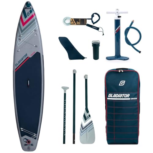 Campsup SUP Gladiator Origin Sport 12'6 Touring Aufblasbares Stand Up Paddle Board | 384x76x15 cm | Surfboard für Einsteiger & Fortgeschrittene mit zubehör | Tragkraft bis 120 Kg