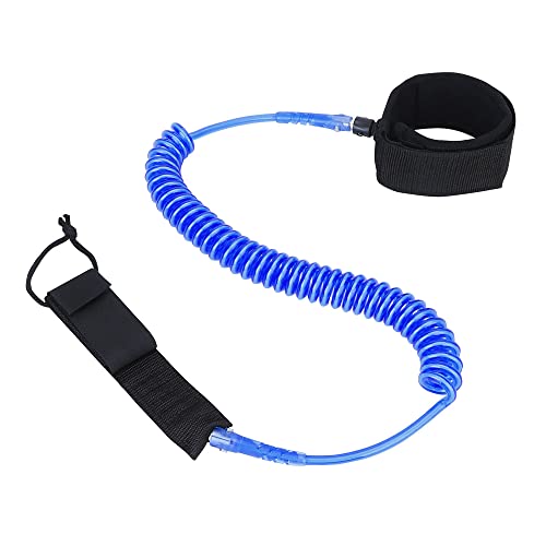 iMusi Aufgerollten SUP Leash - Premium Design for Flat & Open Water Stand Up Paddle Board - 7mm 10FT blau