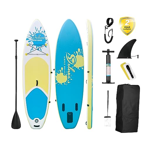 Simple Deluxe Aufblasbares Stand Up Paddle Board, hellblau, 15,2 cm dickes SUP mit Premium-Zubehör und Tragetasche für alle Schwierigkeitsstufen, Stehboot für Jugendliche und Erwachsene