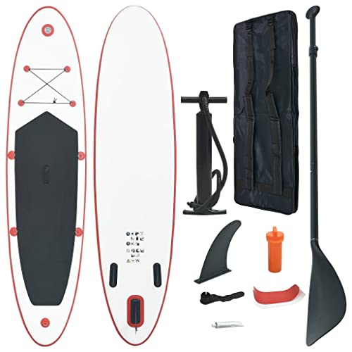 Hommdiy Stand Up Paddle Surfboard Aufblasbar SUP Surfbrett Board Mehrer Auswahl,Rot,390 x 81 x 10 cm