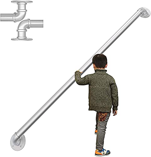 Treppenhandlauf 1 Fuß - 20 Fuß Edelstahl-Treppengeländer Lange Baluster für Außen- und Innenstufen Behinderte ältere Menschen Metallschmiedeeisen-Geländerersatz (Größe: 12 Fuß/360 cm)