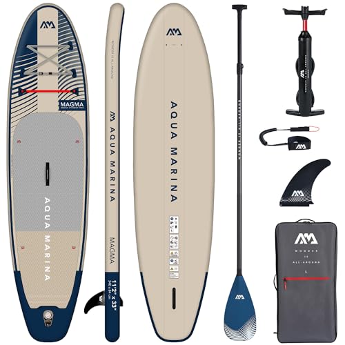 Campsup SUP Aqua Marina Magma 11'2' Carbon Aufblasbares Stand Up Paddle Board | 340 x 84 x 15 cm | Surfboard für Einsteiger & Fortgeschrittene mit zubehör | Tragkraft bis 150 Kg
