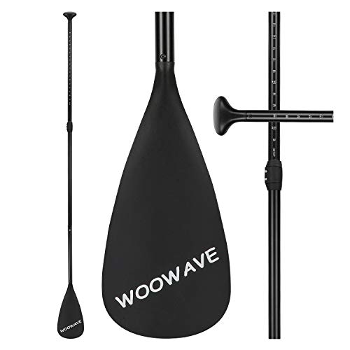 WOOWAVE SUP Paddel 3-teilig Verstellbare Stand Up Paddle Board Paddel Schwimmendes Leichtes Tragbares Paddleboard-Zubehör (Aluminium Legierung, 161cm - 212cm)