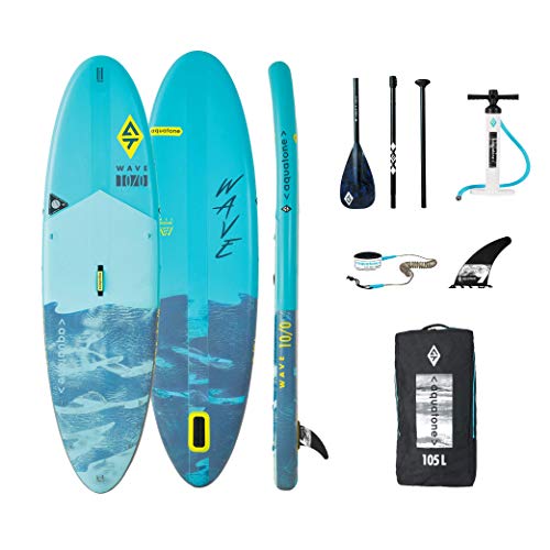 AZTRON Aquatone Wave 10.0 Modell, iSUP aufblasbar Surfboard, Stand Up Paddle 305x81x15cm