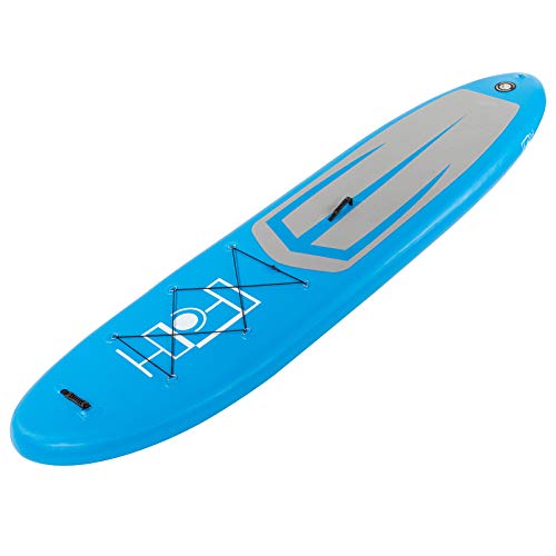 TEEVI Aufblasbares Stand -up -Paddel -Board Sup -Board Komplettes Zubehör Einstellbarer Paddleboard, 11ft Surfboard 135 kg blau grau