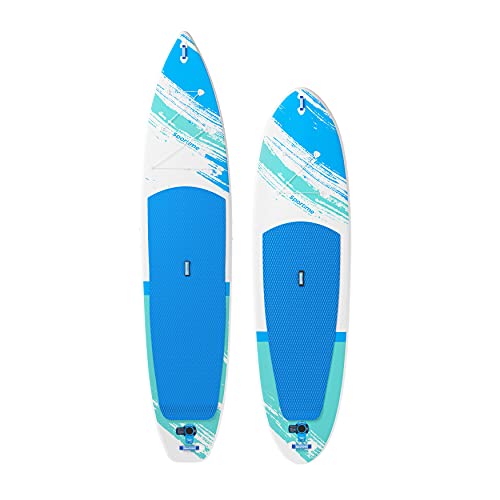 Sportime SUP Board Seegleiter Pro | Aufblasbares iSUP Stand Up Paddle Board aus zweilagigem PVC | Drop Stitch Fäden, doppelverstärkten Kanten| Größe 10'8 o. 12'6