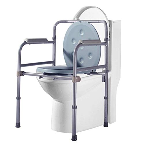 GagalU Toilettenstuhl, Schlafzimmertoilette, tragbarer Toilettenstuhl, Faltbare Toilette für ältere Menschen, weich und warm, Sicherheitsrahmen aus Kohlenstoffstahl