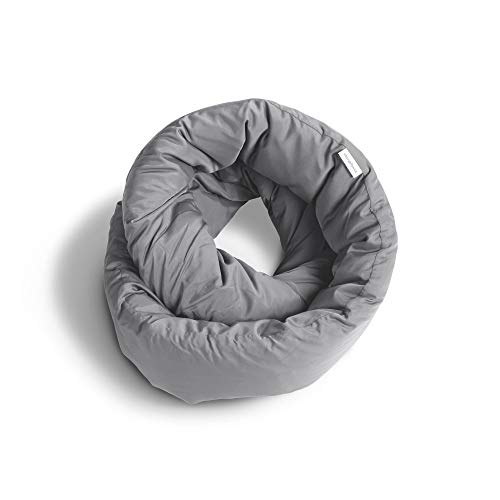 Huzi Design Infinity Pillow - Reisekissen Nackenkissen Ideal für Reise Büro Entwurf Weiches Nackenstützkissen (Grau)