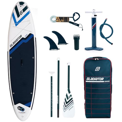 Campsup WindSUP Gladiator Pro WS 10'7 Aufblasbares Stand Up Paddle Board mit Windsurf-Option | 328 x 81 x 12 cm | Surfboard für Einsteiger & Fortgeschrittene mit zubehör