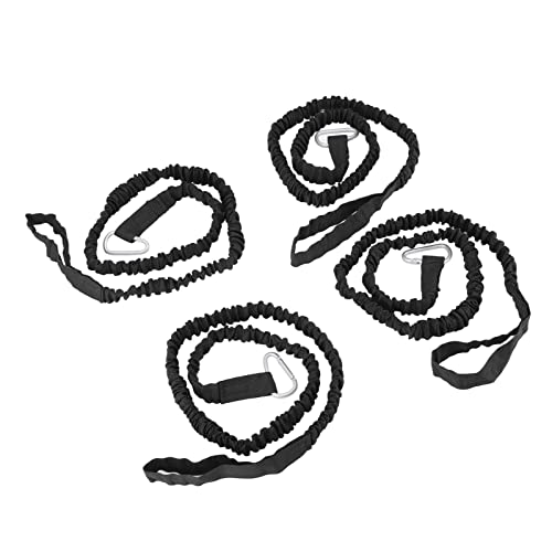 Kanu-Paddel-Leine, Einfach zu Installierende 4-teilige Kajak-Paddel-Leine für Drift (Black)