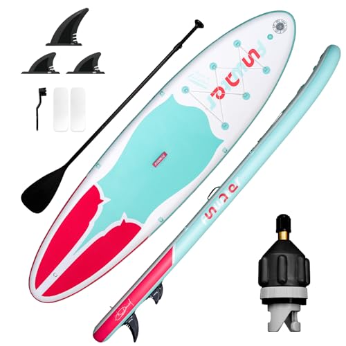 FunWater Aufblasbare Stand Up Paddle Boards Multifunktionale Paddle Boards Anti-Rutsch Eva Deck Mit Verstellbarem Paddel,Fins