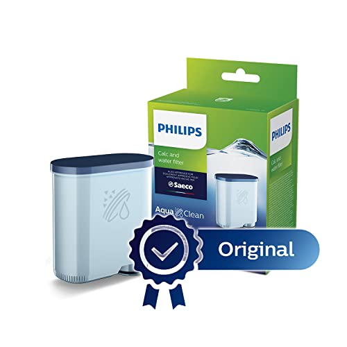 Philips AquaClean Kalk- und Wasserfilter für Espressomaschine, Kein Entkalken bis 5000 Tassen, Doppelpack, (CA6903/22)