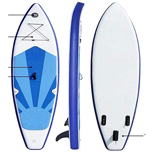 HONGSHAOROU Aufblasbares Stand-Up-Paddle-Board, Surfbrett für Erwachsene und Teenager, mit Zubehör, Tragetasche, Flossen-Reparatur-Set