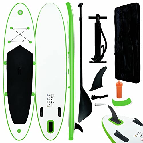 Aufblasbares Stand Up Paddle Board Set, LAPOOH Paddle Accessories, Stand Up Paddleboard, Grün und Weiß