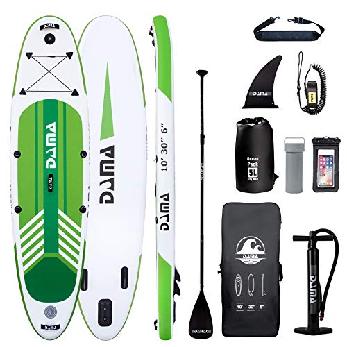 DAMA Inflatable SUP Stand-Up Paddle Board, 15 cm dick, mit Paddle Board Pump 3 Stück verstellbares Aluminiumpaddel, Stand-Up Board Set.