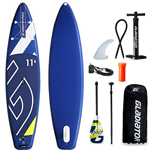 Gladiator PRO 11'6 SUP Stand-Up-Paddle-Board – Premium-Paket inklusive Paddel, Tasche, Pumpe und Flosse