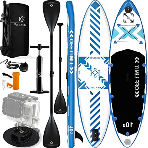 KESSER® Aufblasbares SUP Board Set Stand Up Paddle Board Premium Surfboard Wassersport | 6 Zoll Dick | Komplettes Zubehör | 130kg