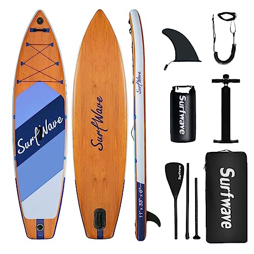 Eggory Inflatable Stand Up Paddle Board Surfboard SUP Complete Paddle Board Accessories Adjustable Paddle Pump ISUP Travel Backpack Leash Waterproof Bag Adult Paddle Board