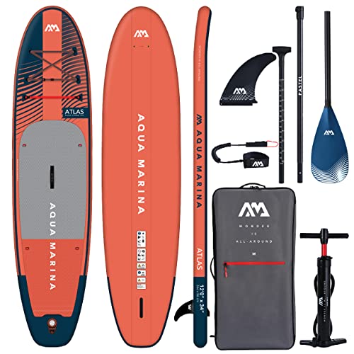 Aqua Marina Atlas 3,6 m Premium aufblasbares Stand Up Paddle Board (iSUP) Paket, 366 cm Länge