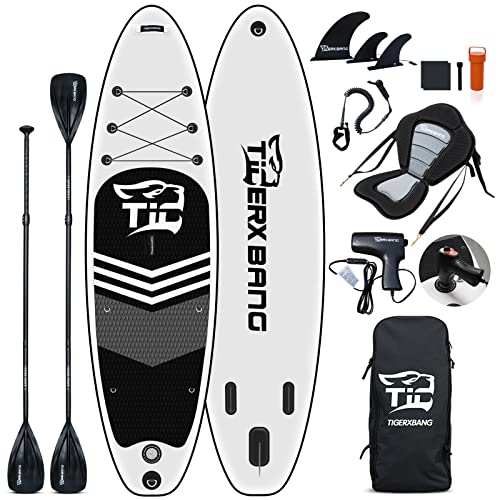 TIGERXBANG SUP Board Stand Up Paddle Board |320x82x15cm | für Erwachsene/Kinder| ISUP-Surf-Komplettset| mit Elektropumpe