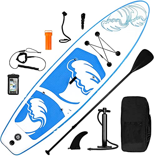 SUP Aufblasbares Stand Up Paddle Board für Erwachsene/Kinder 335×84×15 cm komplettes Zubehör​ Alu-Paddel...