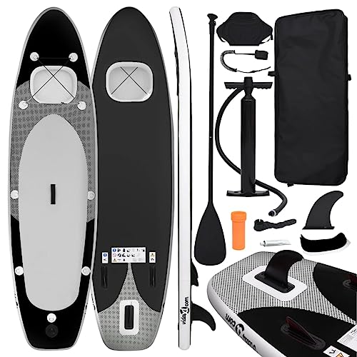 Sporting Goods Item-Aufblasbares Stand Up Paddle Board Set Schwarz 360x81x10cm