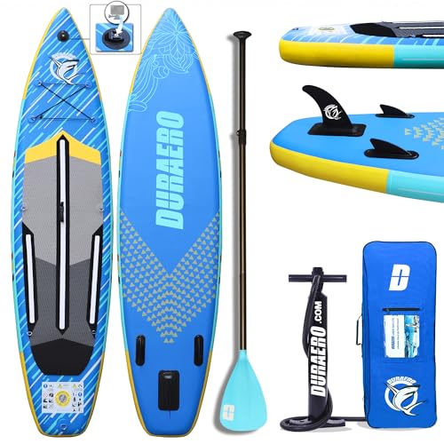 Aufblasbare SUP Board Set Stand Up Paddle Board mit Kayak, Tragfähigkeit 150 kg, Basis für Sportkameras, 330x76x15cm, Seablue