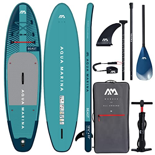 Aqua Marina Beast Premium aufblasbares Stand Up Paddle Board (iSUP) Paket, 320 cm Länge