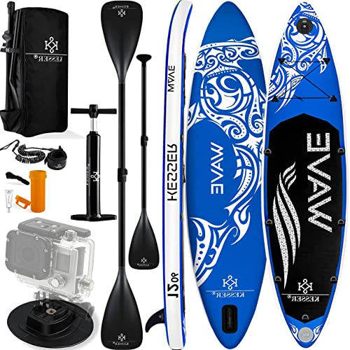 KESSER® Aufblasbares SUP Board Set Stand Up Paddle Board Premium Surfboard Wassersport | 6 Zoll Dick | Komplettes Zubehör | 130kg