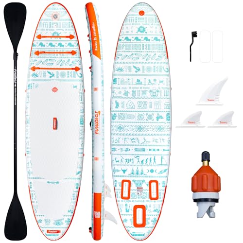FunWater Stand Up Paddle Board Aufblasbare Paddleboards Familienfreundlich mit SUP-Zubehör Rutschfestes Komfort-Deck für Jugendliche & Erwachsene