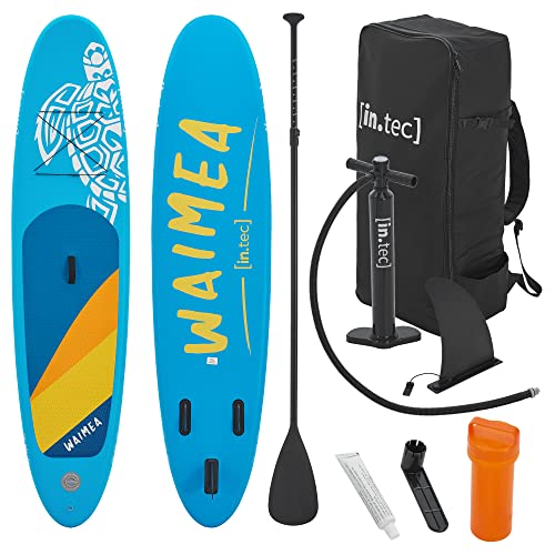 in.tec Paddleboard Waimea 305 x 71 x 10 cm Stand Up Paddle Board bis 100 kg SUP Surfboard aufblasbar Blau