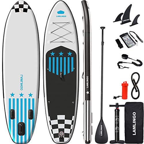 Premium Paddle Board, aufblasbares Stand Up Paddleboard mit SUP Zubehör & Tragetasche – rutschfestes Deck, Leine, Surfkontrolle, Luftpumpe, Reparaturset, Rucksack, SUP für Erwachsene