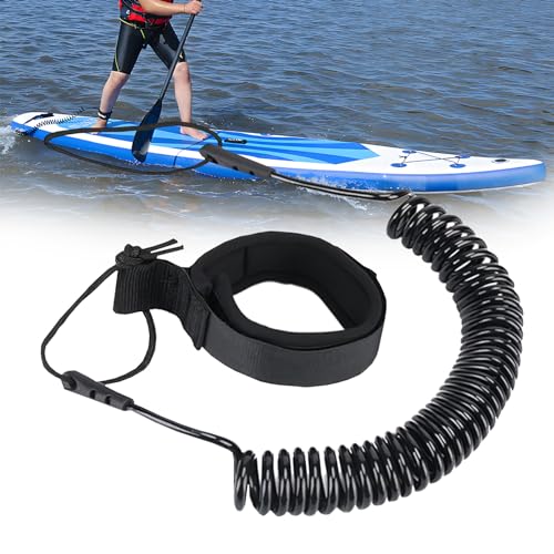 ZoneYan 5mm Surfboard Leash, Paddleboard Leash, Sicherheitsleine Surfboard für Stand Up Paddleboards, Surfbretter, Kajaks(Schwarz)