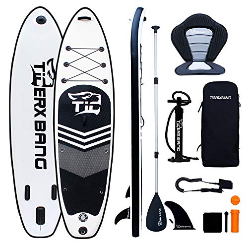 TIGERXBANG SUP Board Stand Up Paddling Board | 10'6' 320x80x15cm | Kayak Seat| Komplettes aufblasbares Paddle Zubehör