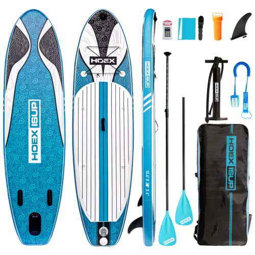 HOEXISUP Aufblasbares Stand Up Paddle Board Set Rutschfestes ISUP Paddling Board Größe 320 x 81 x 15 cm Hohe Stabilität Surfboard Mit Paddelboard Zubehör