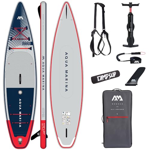 Campsup SUP Aqua Marina Hyper 11'6' Floater+Strap Aufblasbares Stand Up Paddle Board | 350 x 79 x 15 cm | Surfboard für Einsteiger & Fortgeschrittene mit zubehör | Tragkraft bis 150 Kg