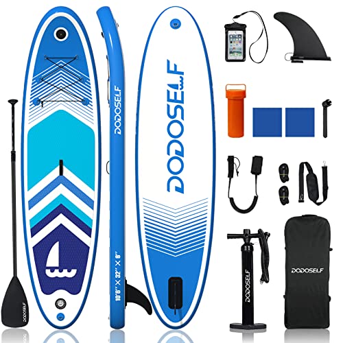 DODOSELF Aufblasbares Stand Up Paddling Board für Erwachsene - 320x81x15CM, Komplettes Zubehör enthalten - Surfboard Surfbrett für Anfänger und Fortgeschrittene