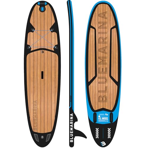 Bluemarina Stand Up Paddle Board aufblasbar | 𝟓 𝐉𝐀𝐇𝐑𝐄 𝐆𝐀𝐑𝐀𝐍𝐓𝐈𝐄 - 140 kg Tragkraft - 325x86x15 cm - Stand Up Paddling Set - Aufblasbares SUP - Surfbrett (Ariki Black Yacht 325x86x15cm)