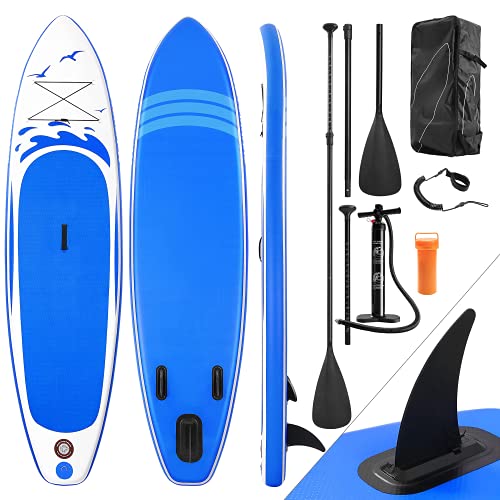 Aufblasbare Stand Up Paddling Board SUP Board Paddle Surfboard Stabiles Leichtgewicht Komplettes Zubehör Alu-Paddel Hochdruck-Pumpe Rucksack Premium Surfboard 305*76*15cm (150KG)