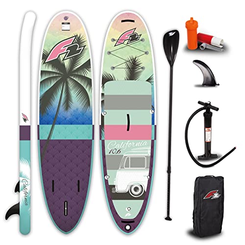 F2 SUP California | Aufblasbar| Stand Up Paddle Board Set mit Bag, Paddel & Pumpe (10,2)